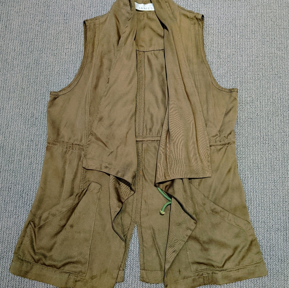 JAMES Army Green Vest Cardigan